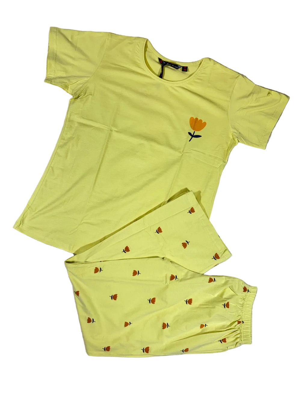 Velvet Nightsuit Tshirt Half Sleeves Pyjama Printed S-2XL 23/05/26