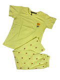 Velvet Nightsuit Tshirt Half Sleeves Pyjama Printed S-2XL 23/05/26