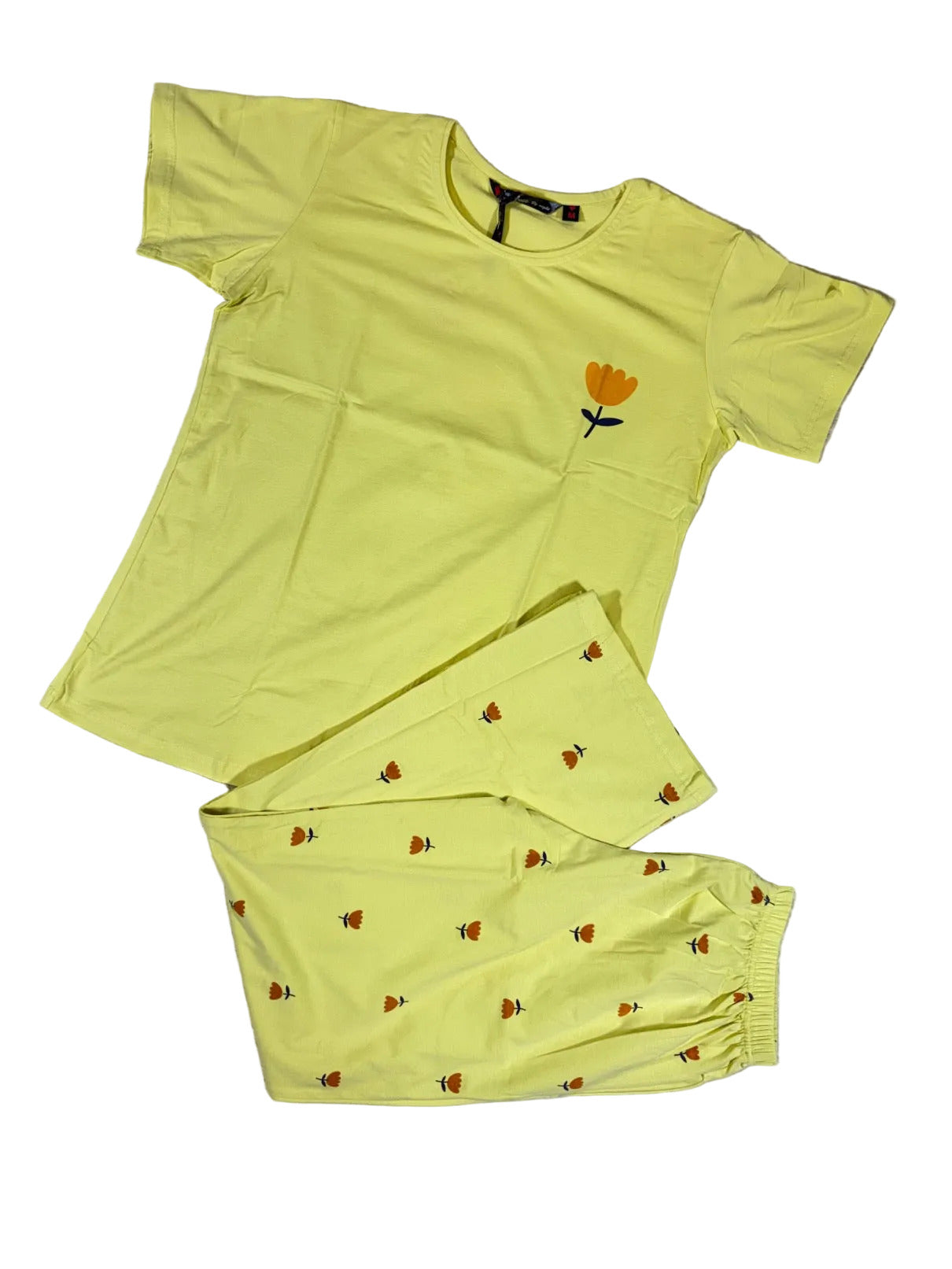 Velvet Nightsuit Tshirt Half Sleeves Pyjama Printed S-2XL 23/05/26