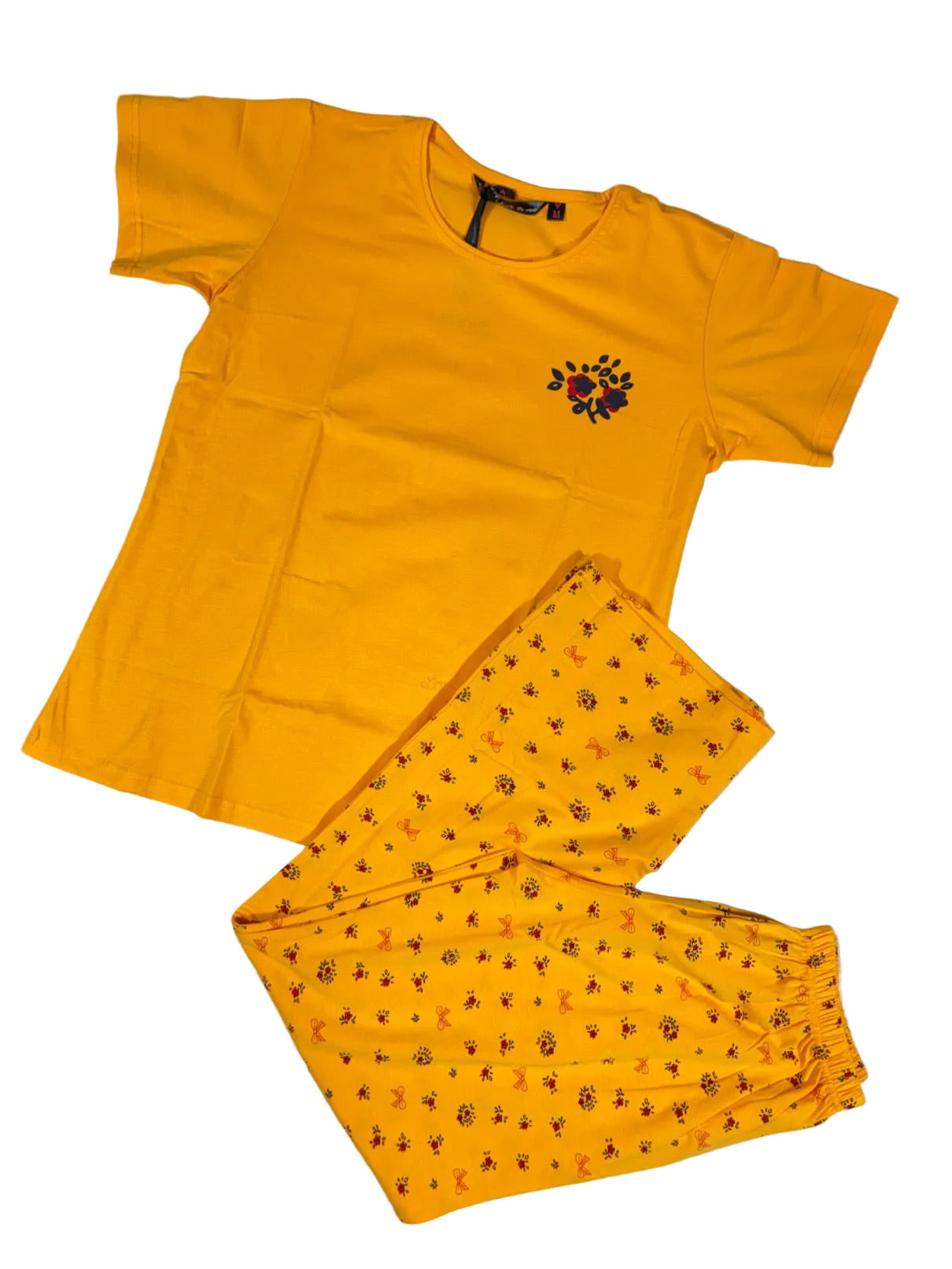 Velvet Nightsuit Tshirt Half Sleeves Pyjama Printed S-2XL 23/05/26