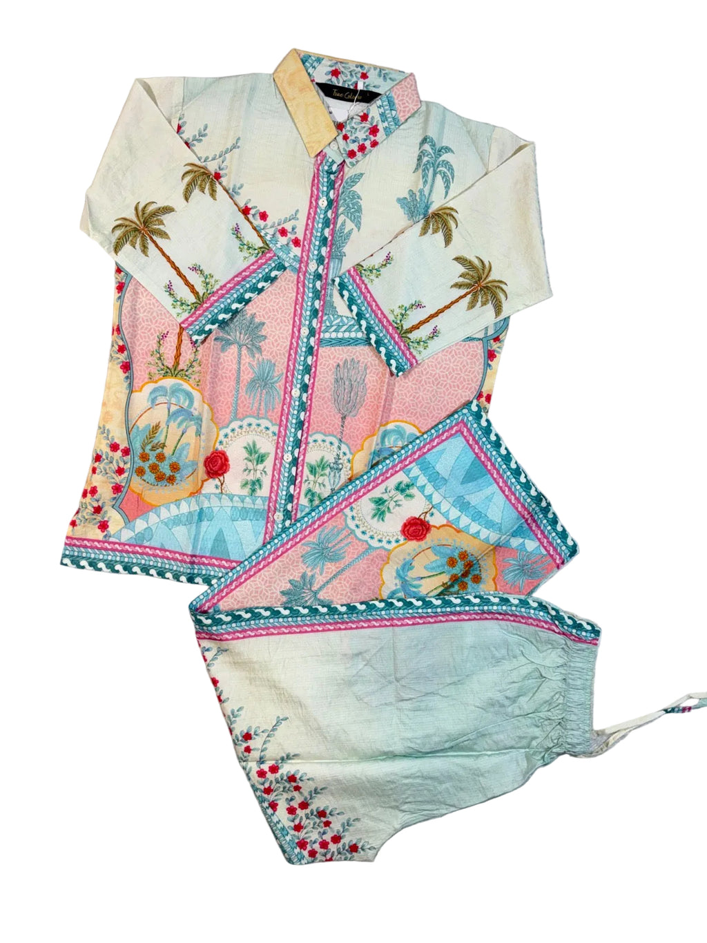 True Colours Coordsets 3/4 Sleeves Shirt Full Length Printed M-2XL 25/06/26