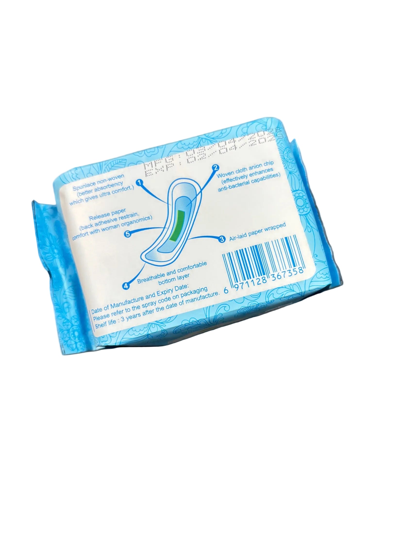 Soft Cotton Sanitary Napkin Solid Pack of 30 Pads Panty Liner 28/06/26