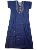 Natural Denim Nighty Half Sleeves Full Length Solid L-3XL 11/07/26
