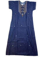 Natural Denim Nighty Half Sleeves Full Length Solid L-3XL 11/07/26