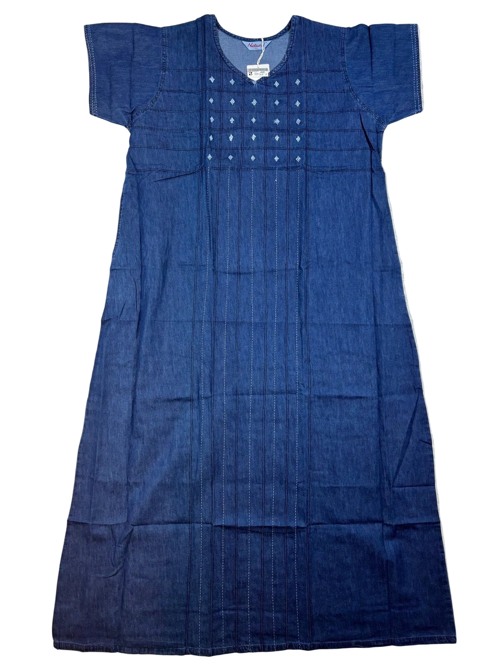 Natural Denim Nighty Half Sleeves Full Length Solid L-3XL 11/07/26