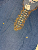 Natural Denim Nighty Half Sleeves Full Length Solid L-3XL 11/07/26
