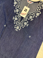 Natural Denim Nighty Half Sleeves Full Length Solid L-3XL 11/07/26