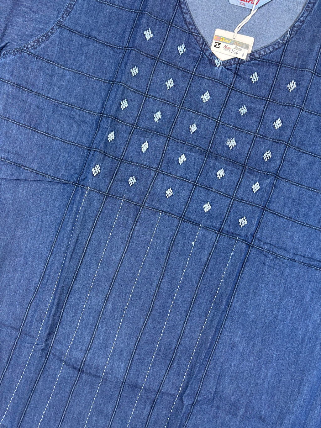 Natural Denim Nighty Half Sleeves Full Length Solid L-3XL 11/07/26