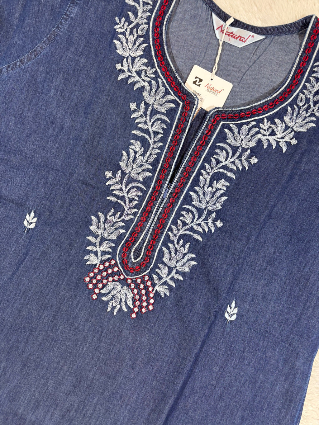 Natural Denim Nighty Half Sleeves Full Length Solid L-3XL 11/07/26