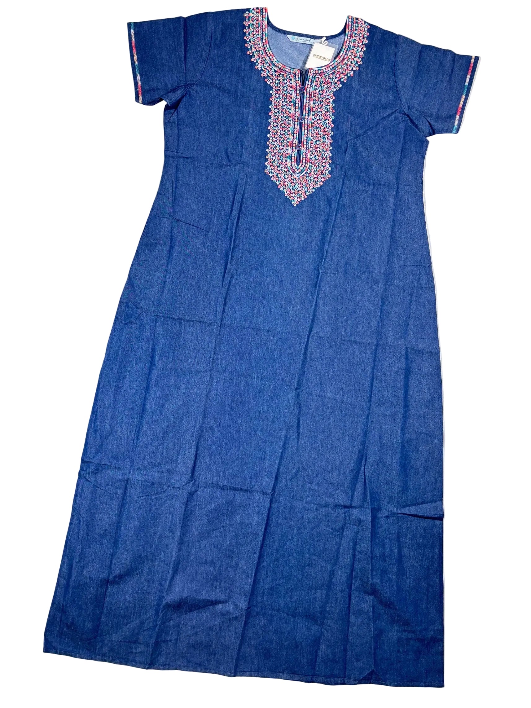Skinvalue Denim Nighty Half Sleeves Full Length Solid L-3XL 11/07/26