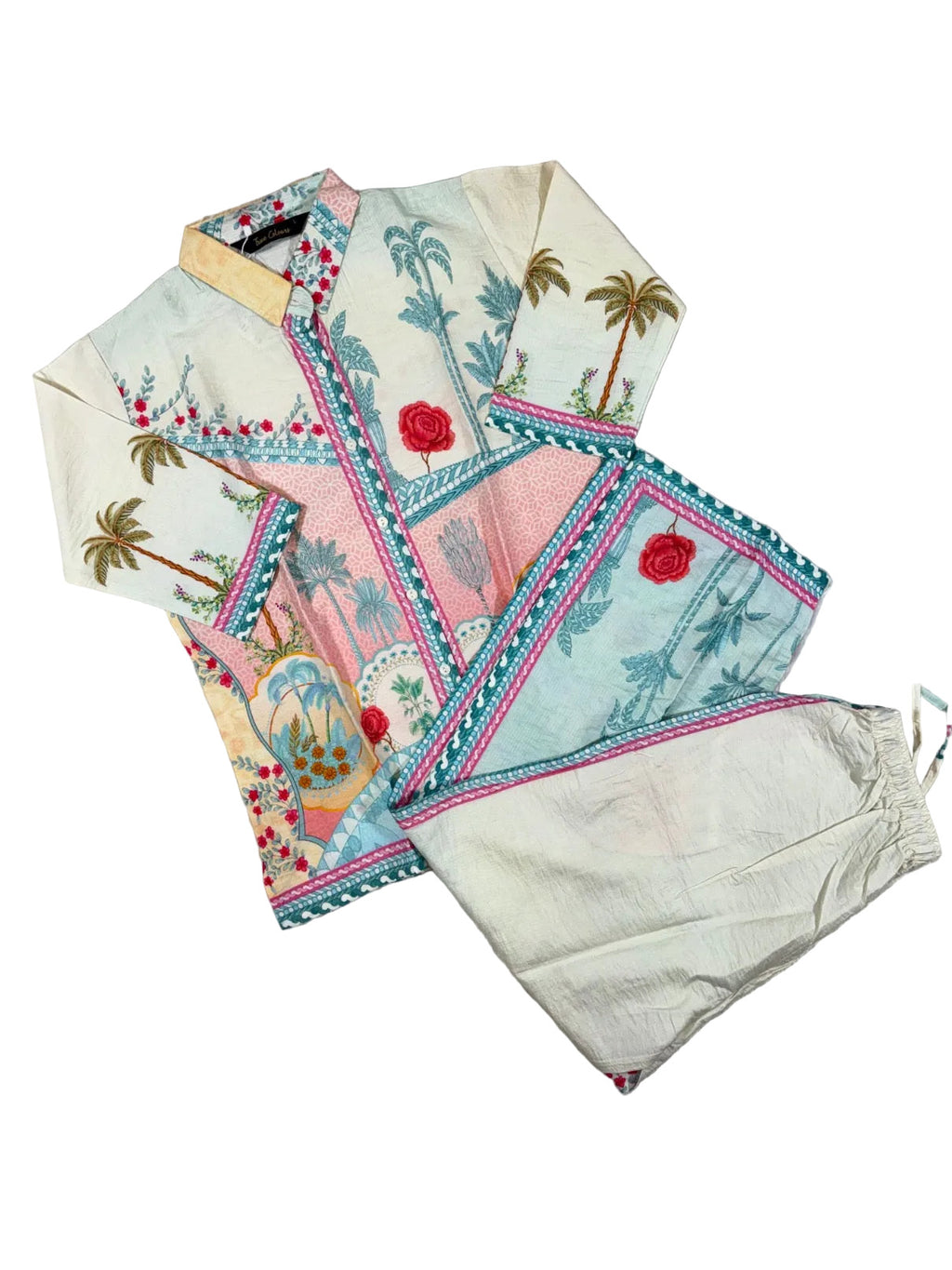 True Colours Kurti Style 3/4 Sleeves Printed Full Length Pyjama M-3XL 22/07/26