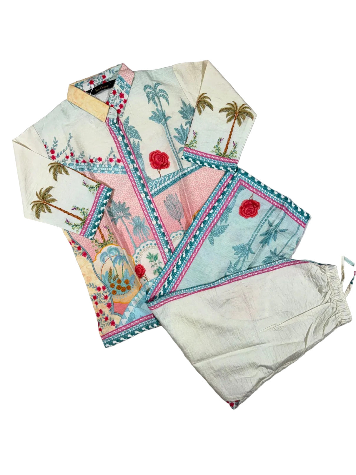 True Colours Kurti Style 3/4 Sleeves Printed Full Length Pyjama M-3XL 22/07/26