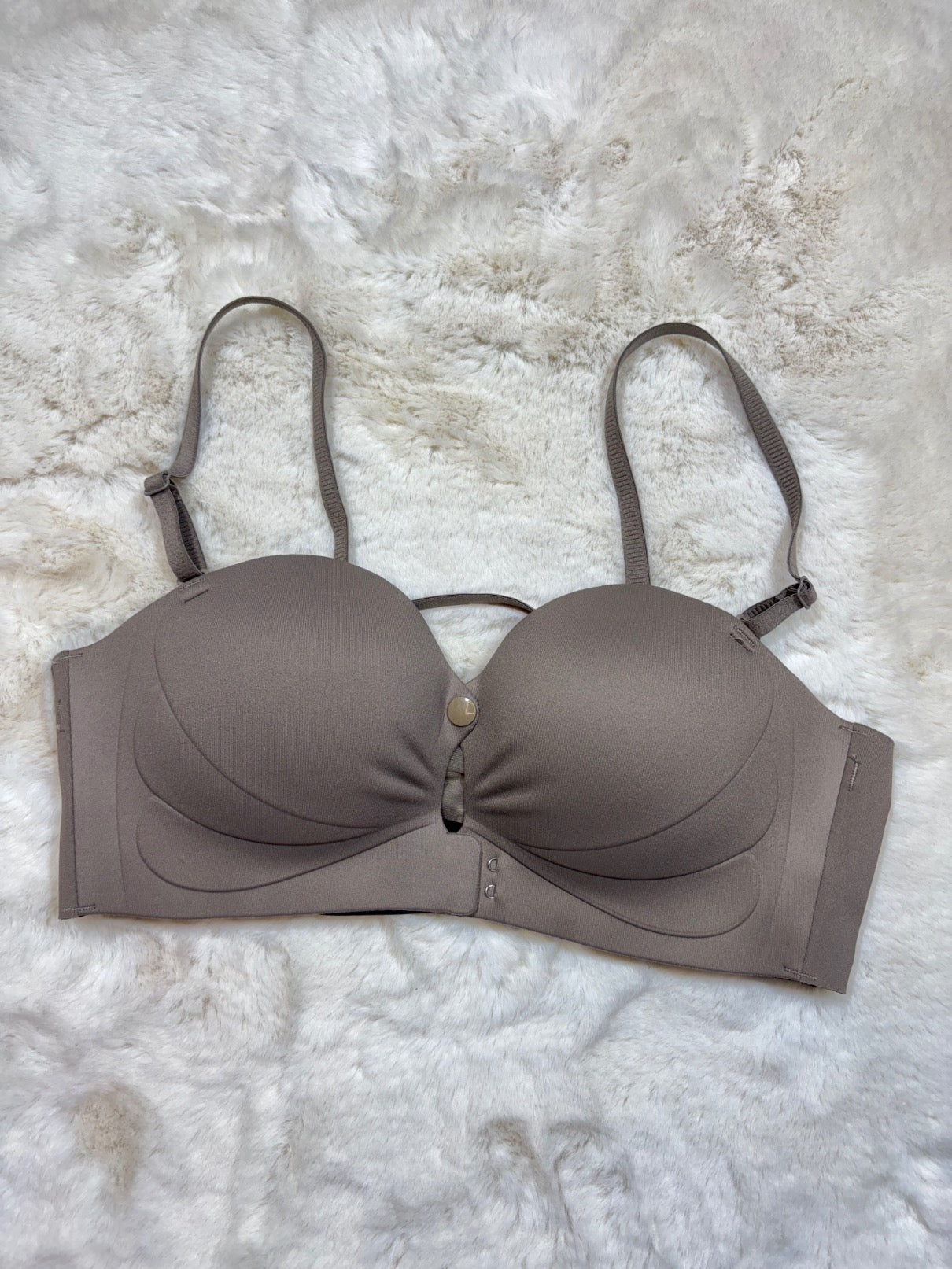 Seamless Bra Full Coverage Padded Non Wired Front Open Solid M-2XL 25/07/26