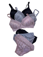 Squinch Tshirt Bra Set Full Coverage Padded Non Wired Hipster High Waist 32-40 B/C/D 30/07/26