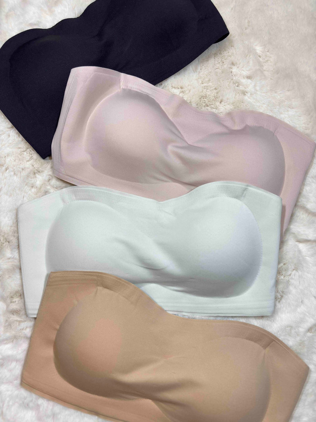 Strapless Bra Full Coverage Padded Non Wired Solid S-XL 23/02/26