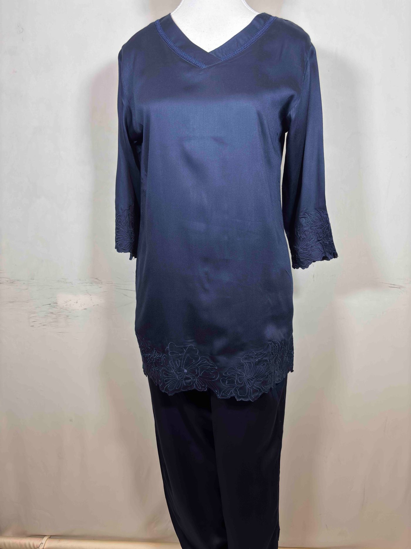 lady-beauty-coord-sets-tshirt-3-4-sleeves-full-length-solid-s-2xl-10103-25-09-25