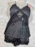 Baby Doll Lingerie Set Full Coverage Sleeveless Padded Solid S-2XL 17/02/26