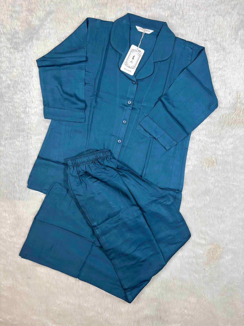 sexy-castle-nightsuit-3-4-sleeves-shirt-full-length-solid-m-2xl-01-04-26 TEAL