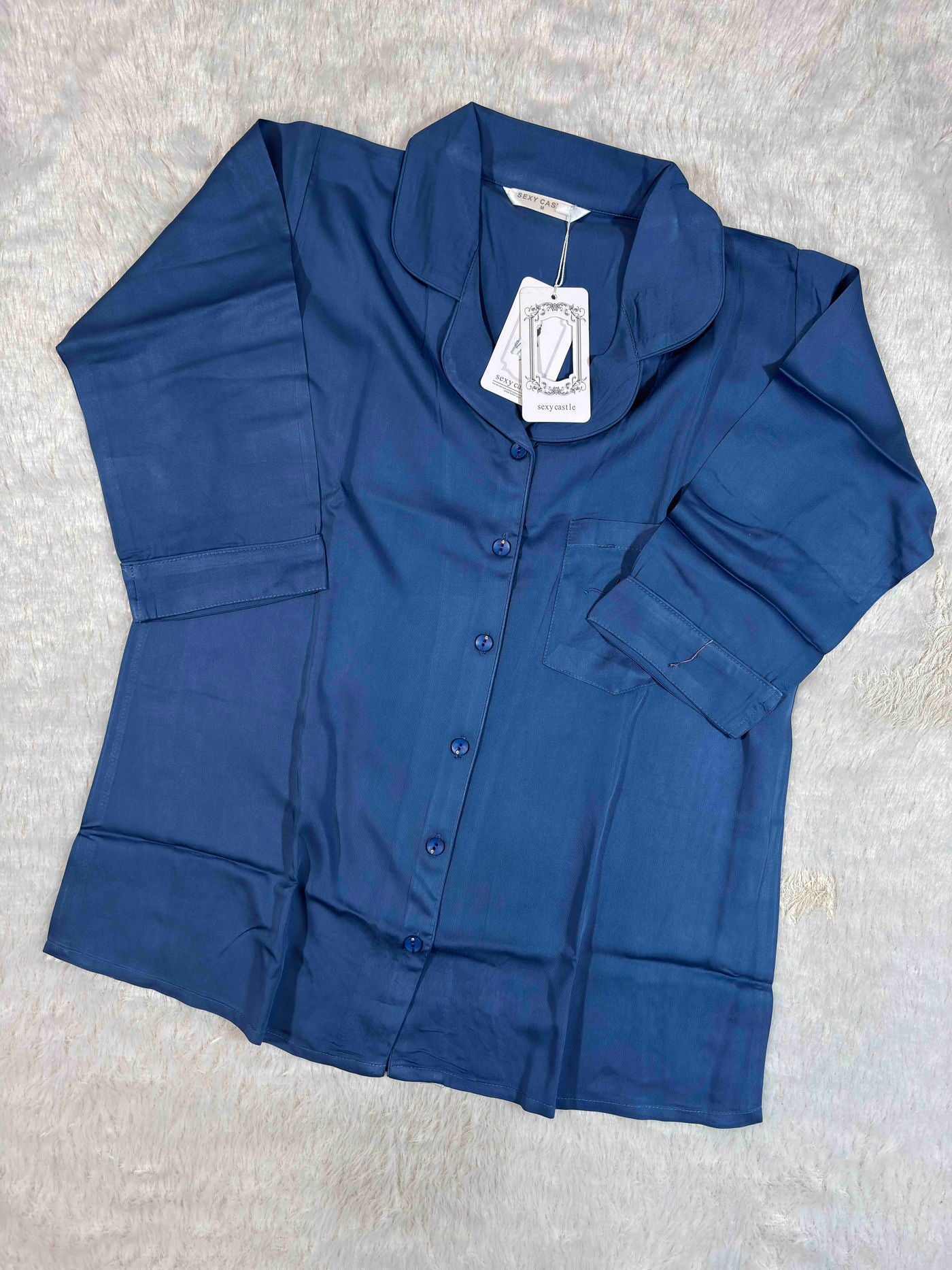 sexy-castle-nightsuit-3-4-sleeves-shirt-full-length-solid-m-2xl-01-04-26BLUE