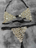 Diamond Bra Panty Set Full Coverage Low Waist Solid S-XL 23/04/26