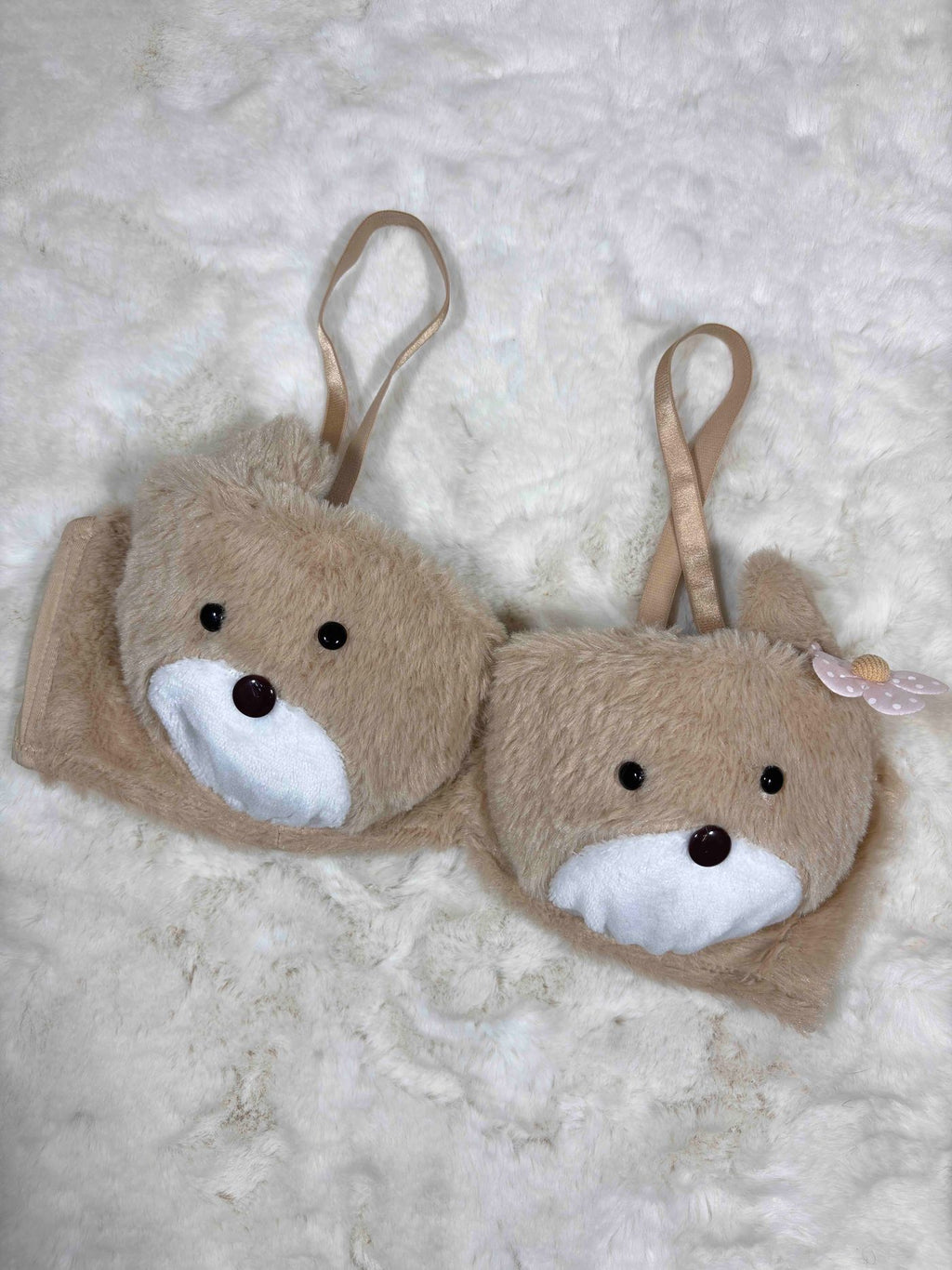 Fur Bra Panty Set Full Coverage Padded Wired Midi Half Coverage Mid Waist Solid 32-38 16/12/25