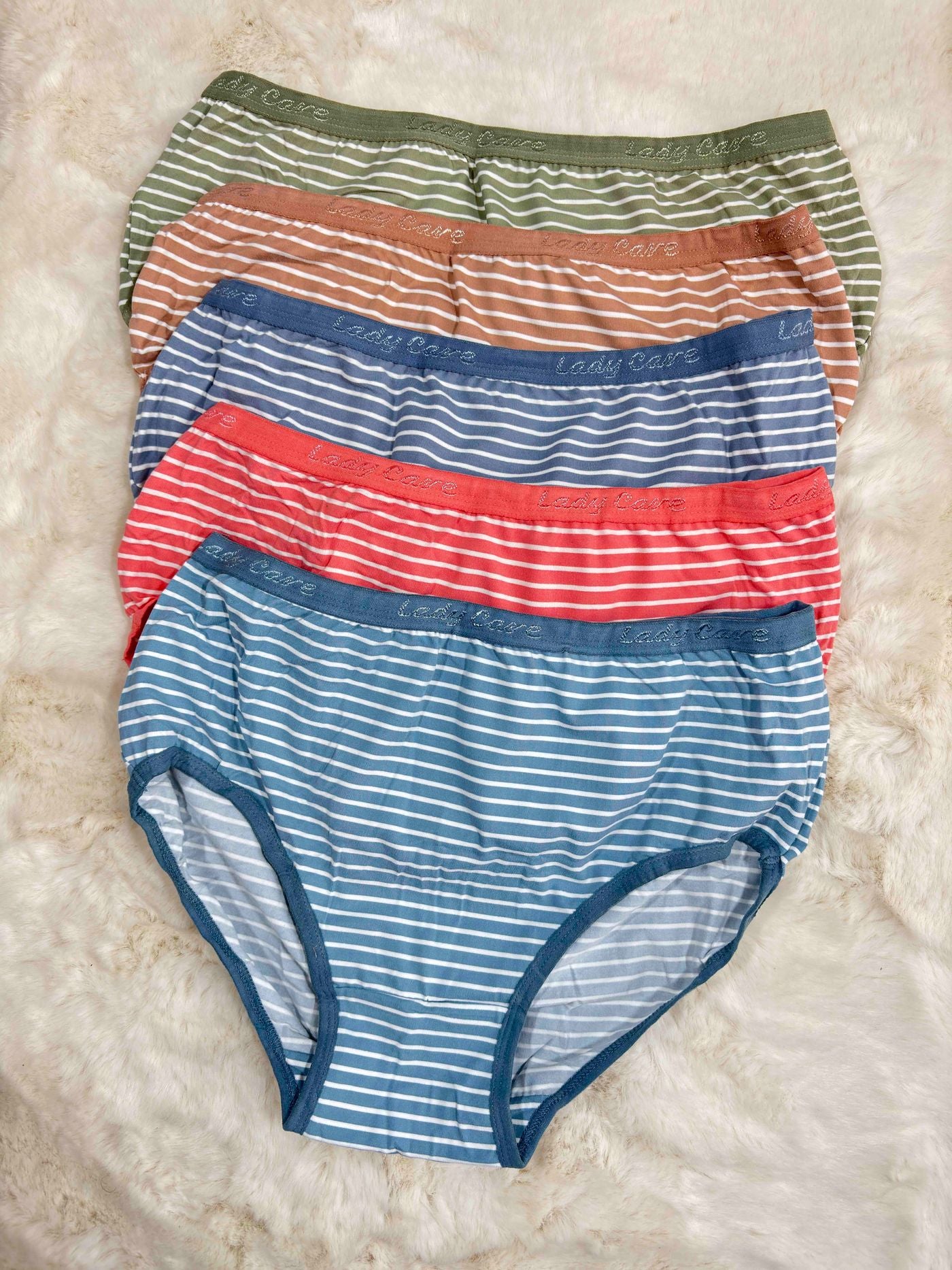 Lady Care Hipster Full Coverage High Waist Printed Pack Of 5 M-2XL Stripy 06/12/25