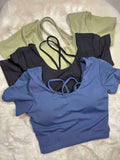 Gym Wear Top Full Coverage Padded Half Sleeves Solid S-XL 11/03/26