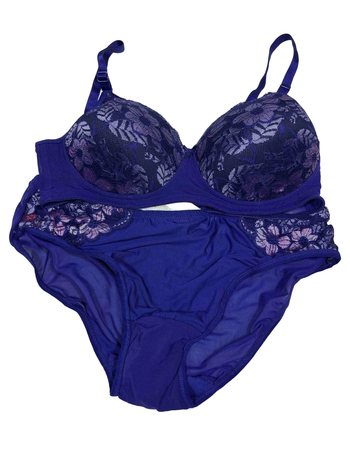 Scan Lingerie Lacy Set Full Coverage Padded Half Coverage Mid Waist Solid 38/95 JoySet 08/01/26