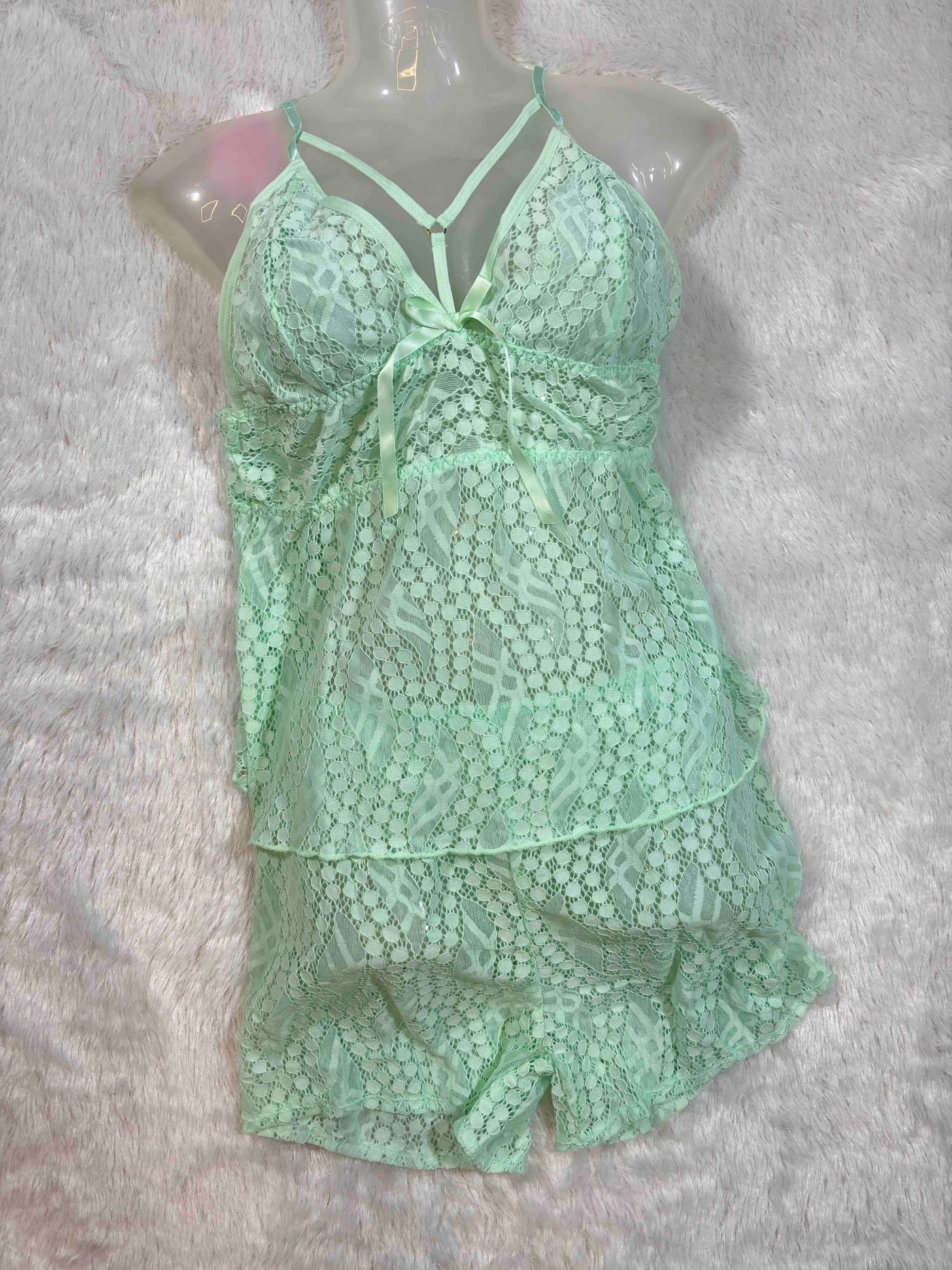 Baby Doll Lingerie Set Full Coverage Sleeveless Solid S-2XL 17/02/26