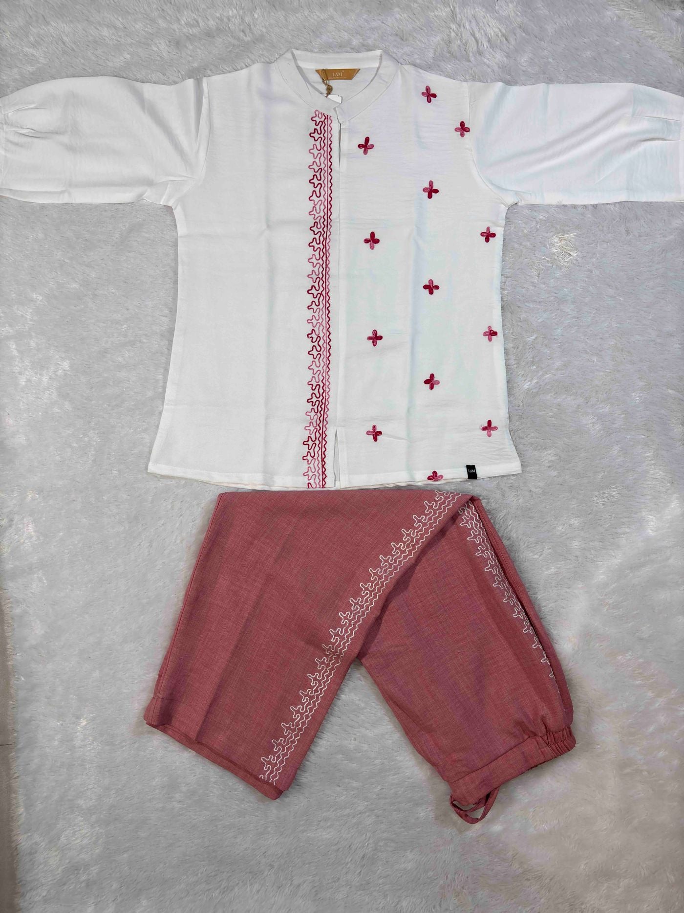 leisure-and-moods-coords-set-3-4-sleeves-kurti-tshirt-full-length-solid-s-2xl-24-01-26YH