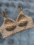 Seamless Bra Panty Set Full Coverage Padded Non Wired High Waist Printed M-XL 27/04/26