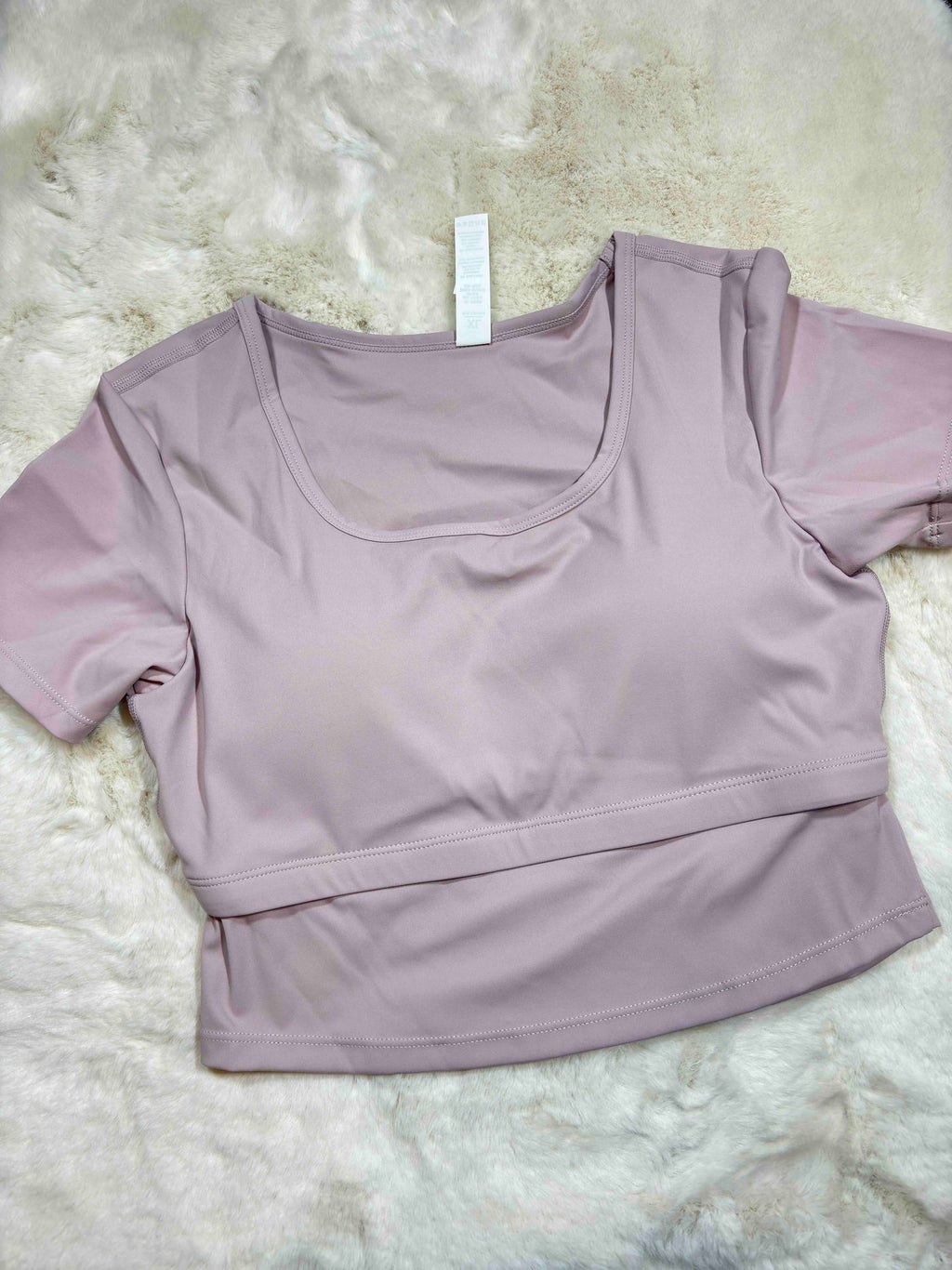 Gym Wear Top Full Coverage Padded Half Sleeves Solid S-XL 11/03/26