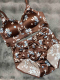 Seamless Bra Panty Set Full Coverage Padded Non Wired High Waist Printed M-XL 27/04/26