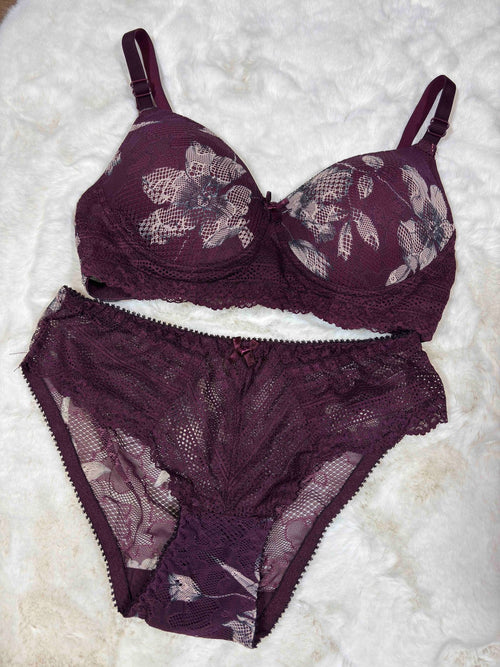 Alies Lingerie Set Full Coverage High Rise Non Wired Printed 32 04/08/25