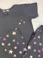 Velvet Nightsuit Tshirt Half Sleeves Full Length Printed S-2XL 07/06/26