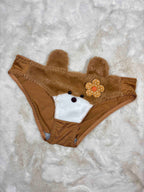 Fur Bra Panty Set Full Coverage Padded Wired Midi Half Coverage Mid Waist Solid 32-38 16/12/25