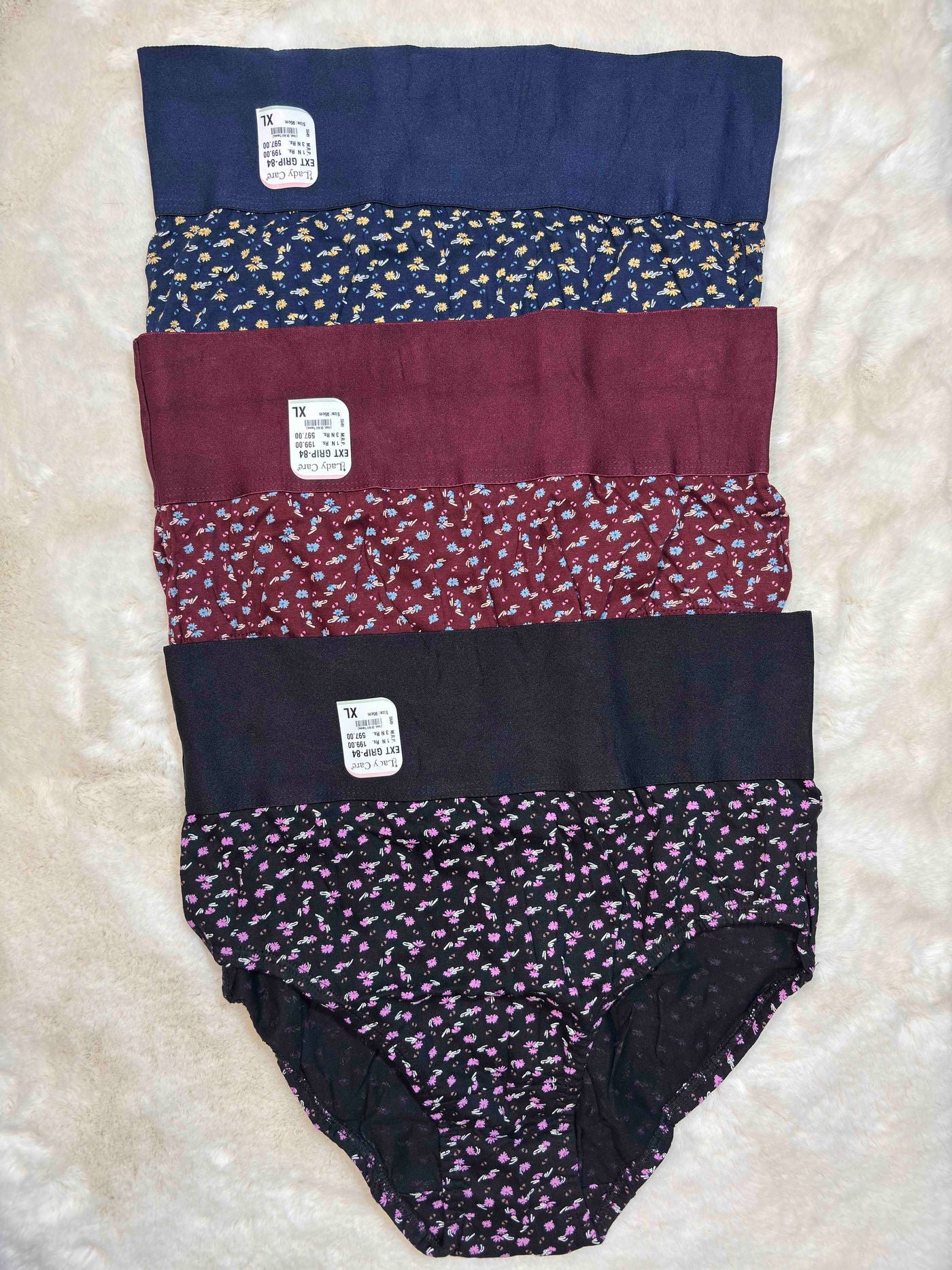 Lady Care Hipster Full Coverage High Waist Printed M-4XL EXT GRIP 19/01/26
