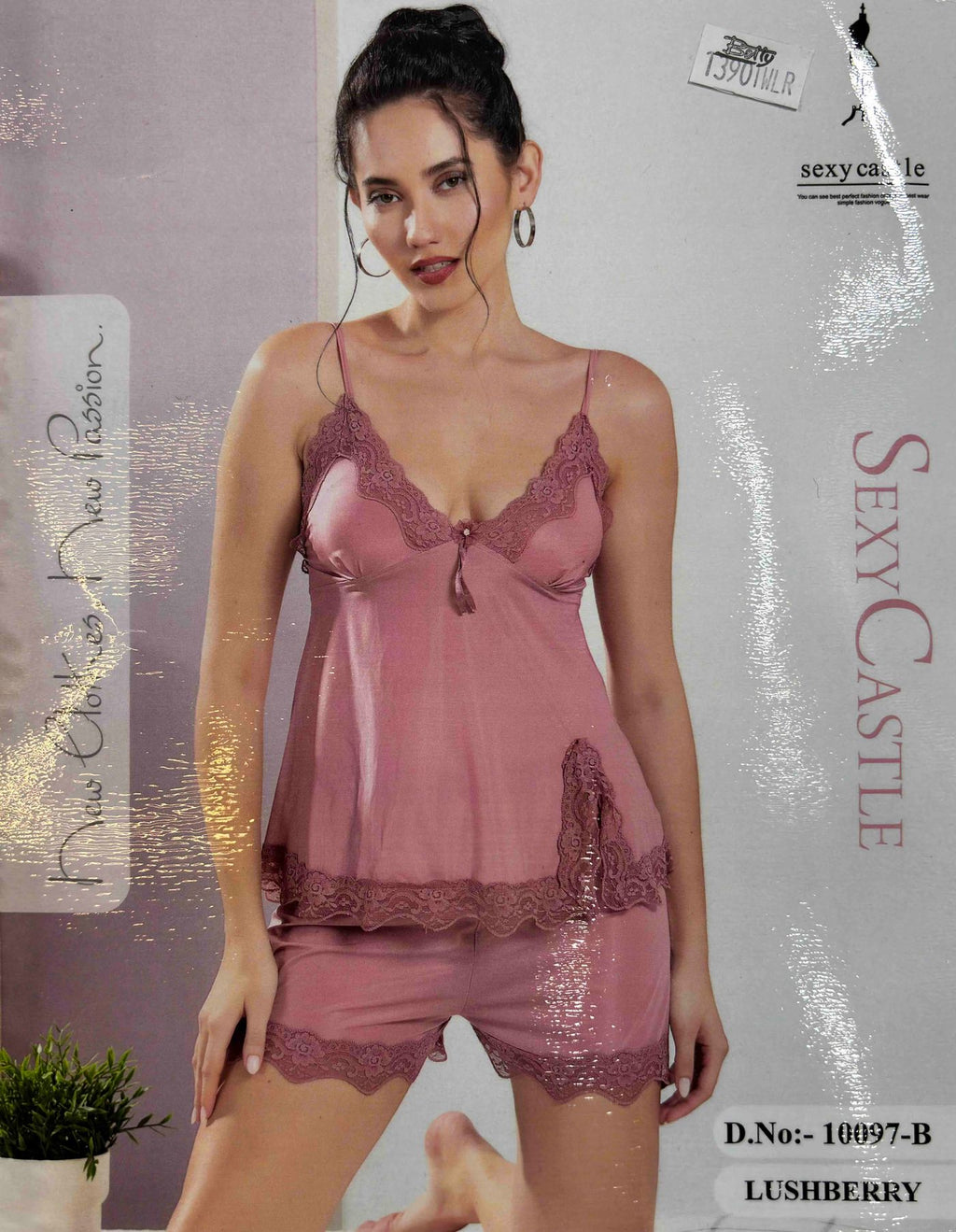 Sexy Castle Two Piece Lingerie Shorts Solid S-XL 12/04/2026