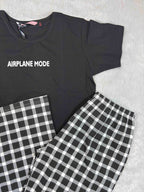 Velvet Nightsuit Tshirt Half Sleeves Full Length Printed S-2XL 07/06/26