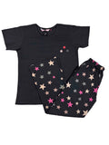 Velvet Nightsuit Tshirt Half Sleeves Full Length Printed S-2XL 07/06/26