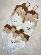 Fur Bra Panty Set Full Coverage Padded Wired Midi Half Coverage Mid Waist Solid 32-38 16/12/25