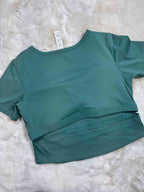Gym Wear Top Full Coverage Padded Half Sleeves Solid S-XL 11/03/26