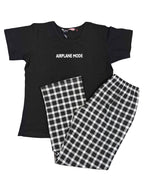 Velvet Nightsuit Tshirt Half Sleeves Full Length Printed S-2XL 07/06/26