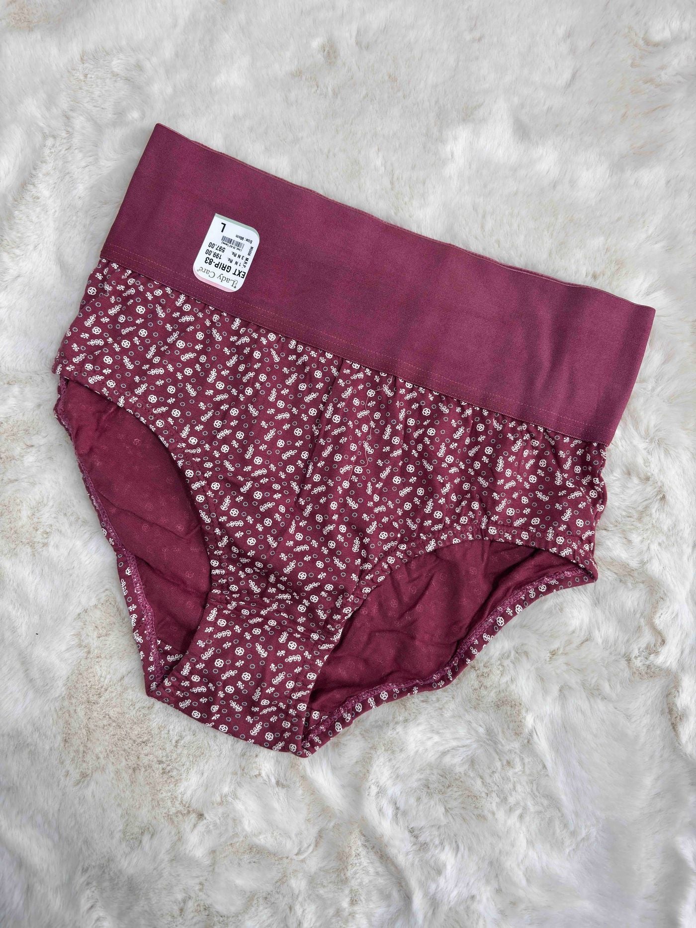 Lady Care Big Size Hipster Panty Full Coverage High Waist Printed Pack of 3 M-4XL 83 06/12/25