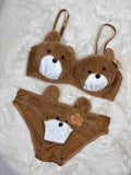 Fur Bra Panty Set Full Coverage Padded Wired Midi Half Coverage Mid Waist Solid 32-38 16/12/25