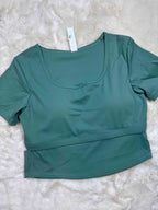 Gym Wear Top Full Coverage Padded Half Sleeves Solid S-XL 11/03/26