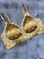 Seamless Bra Panty Set Full Coverage Padded Non Wired High Waist Printed M-XL 27/04/26
