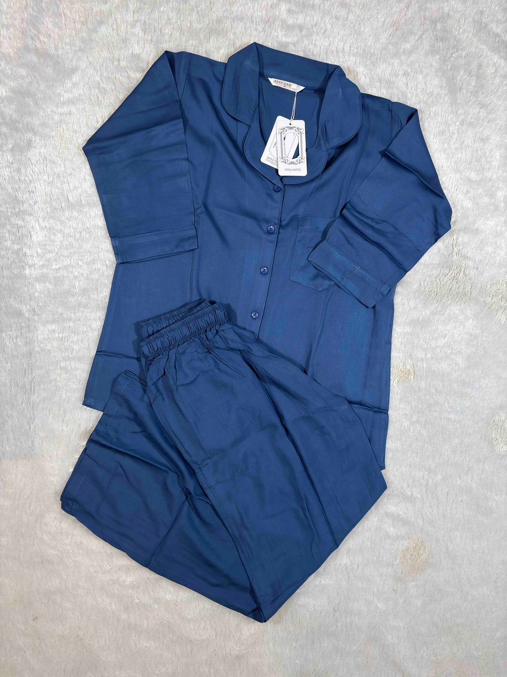 sexy-castle-nightsuit-3-4-sleeves-shirt-full-length-solid-m-2xl-01-04-26BLUE