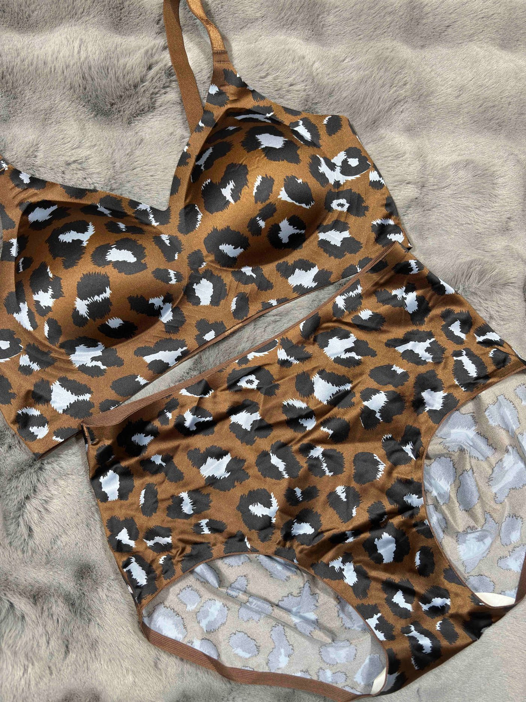 Seamless Bra Panty Set Full Coverage Padded Non Wired High Waist Printed M-XL 27/04/26
