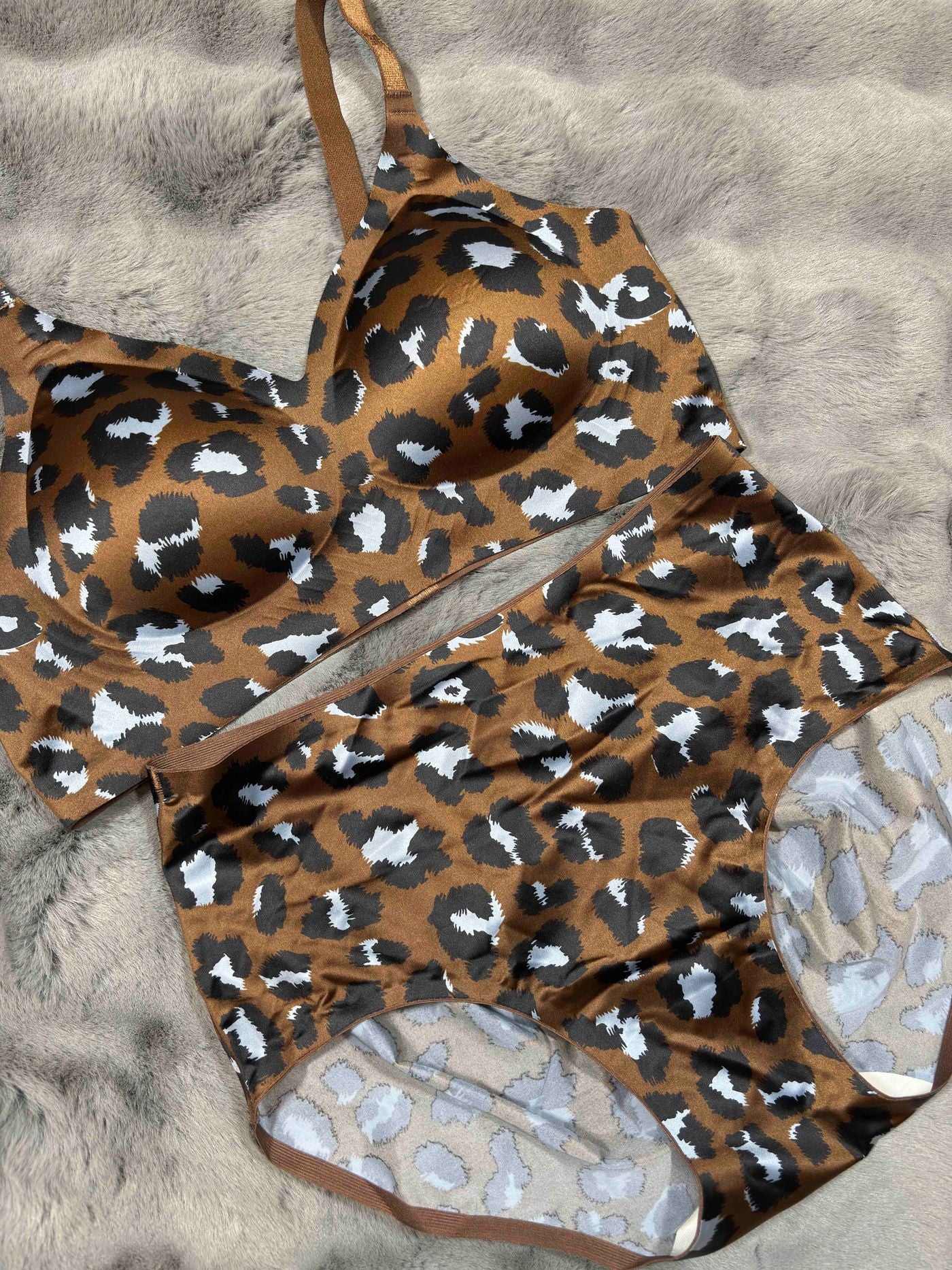 Seamless Bra Panty Set Full Coverage Padded Non Wired High Waist Printed M-XL 27/04/26